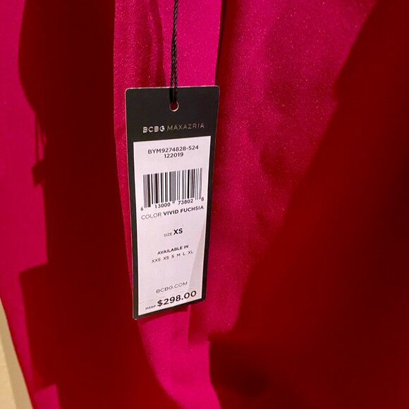 LAST CHANCE - BCBG Tailored Jumpsuit Size XS in Vivid Fuchsia - Picture 6 of 8